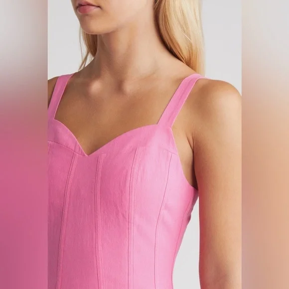 Moon River Corset Bodice Drop Waist Dress In Pink B2356 - Picture 6 of 7